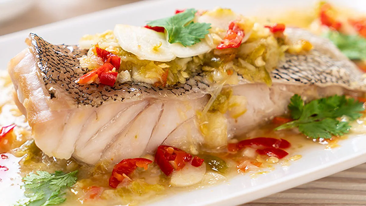 Authentic steamed sea bass with lime and chilli at Thai Vintage Whitchurch